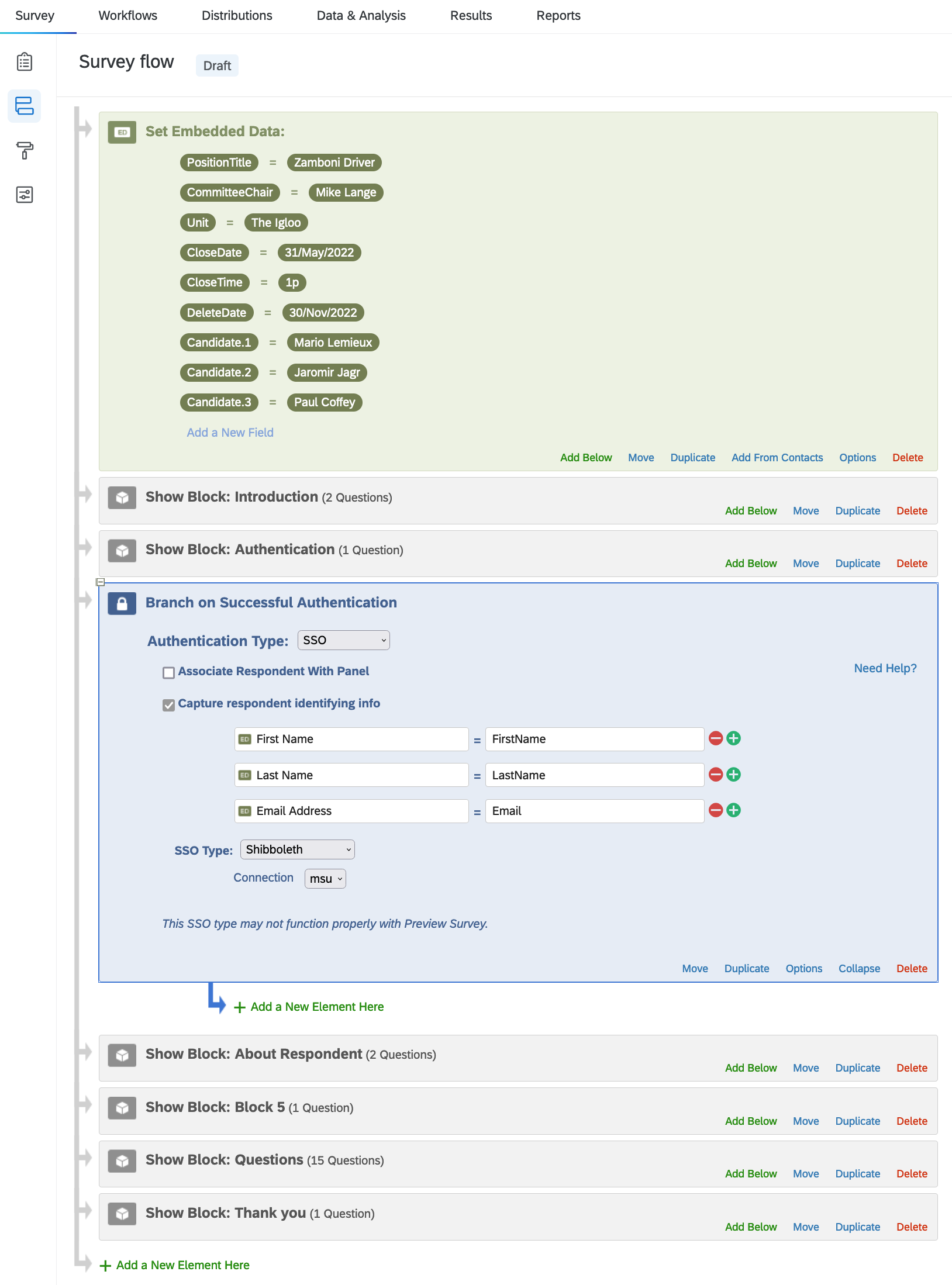 The Advanced Candidate Evaluation workflow within Qualtrics