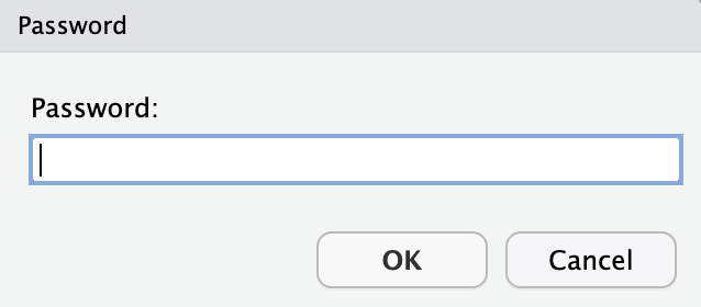 RStudio Password Prompt