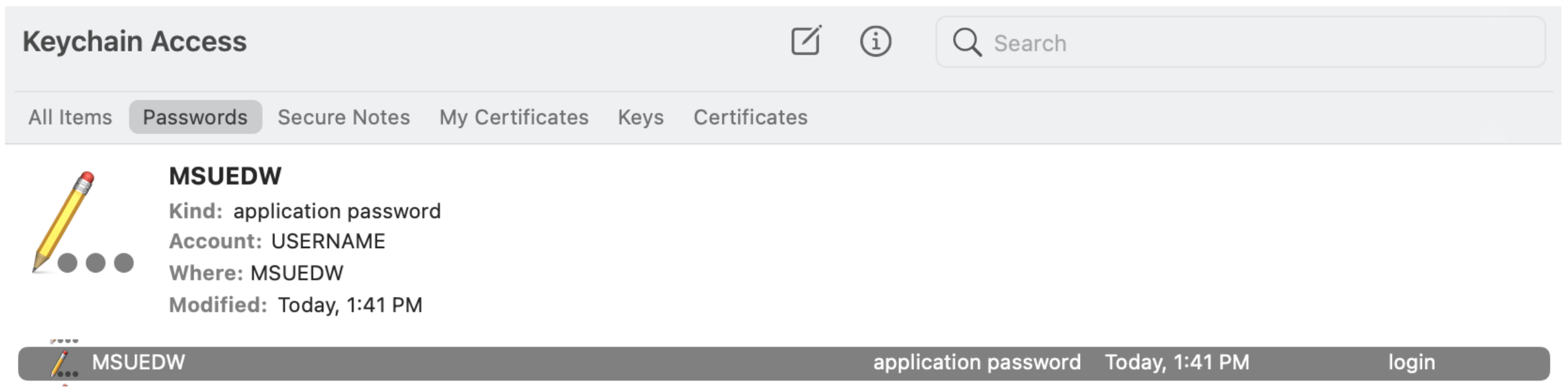 macOS Keychain Access